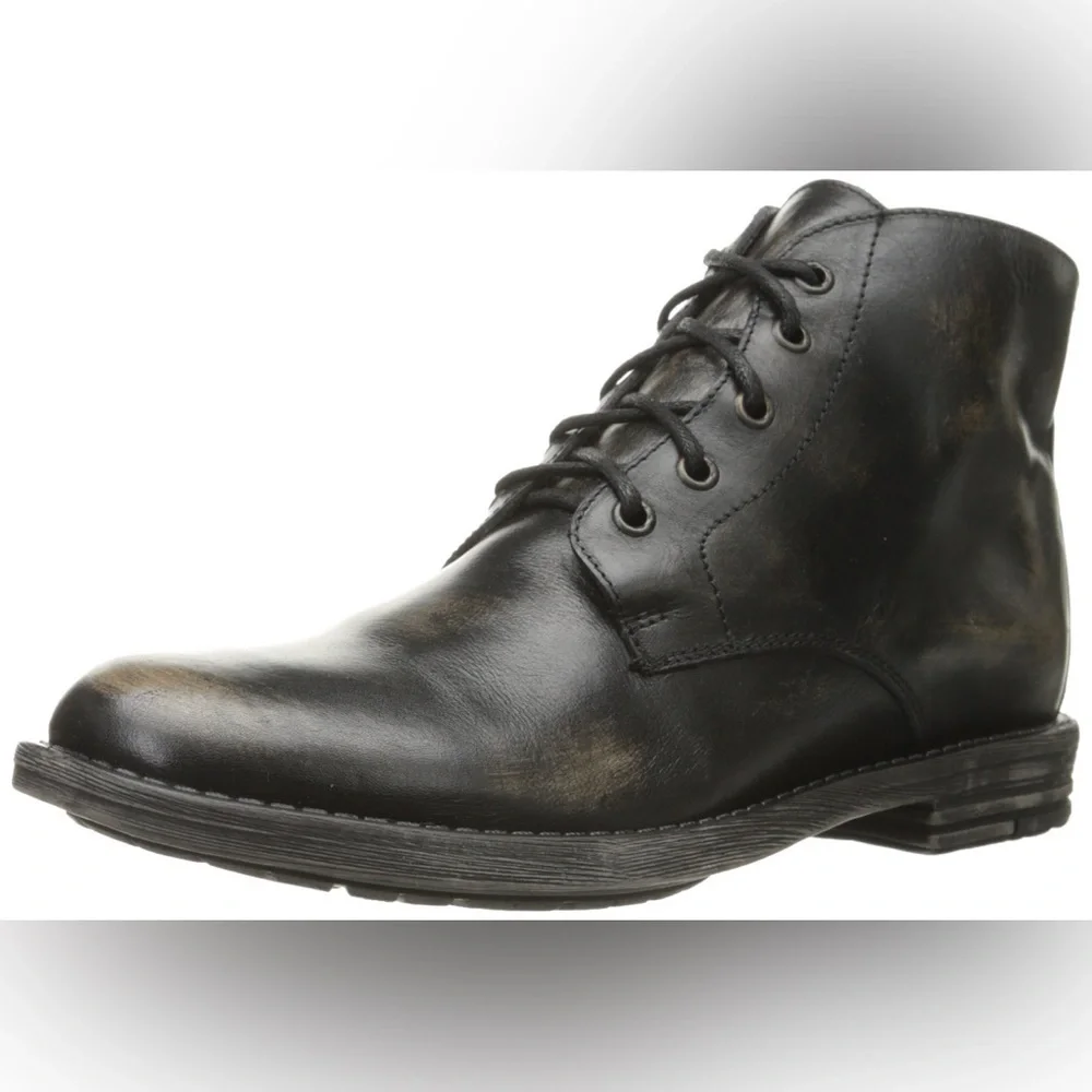 Bed Stu Hoover Chukka‎ boots black leather lace up boots size 10.5